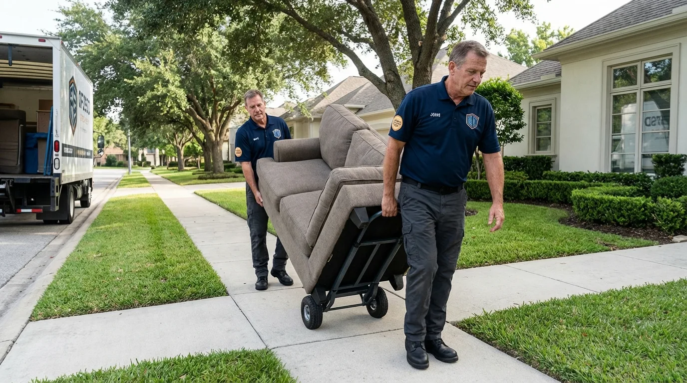 Local residential moving crew loading furniture in Burns, TN